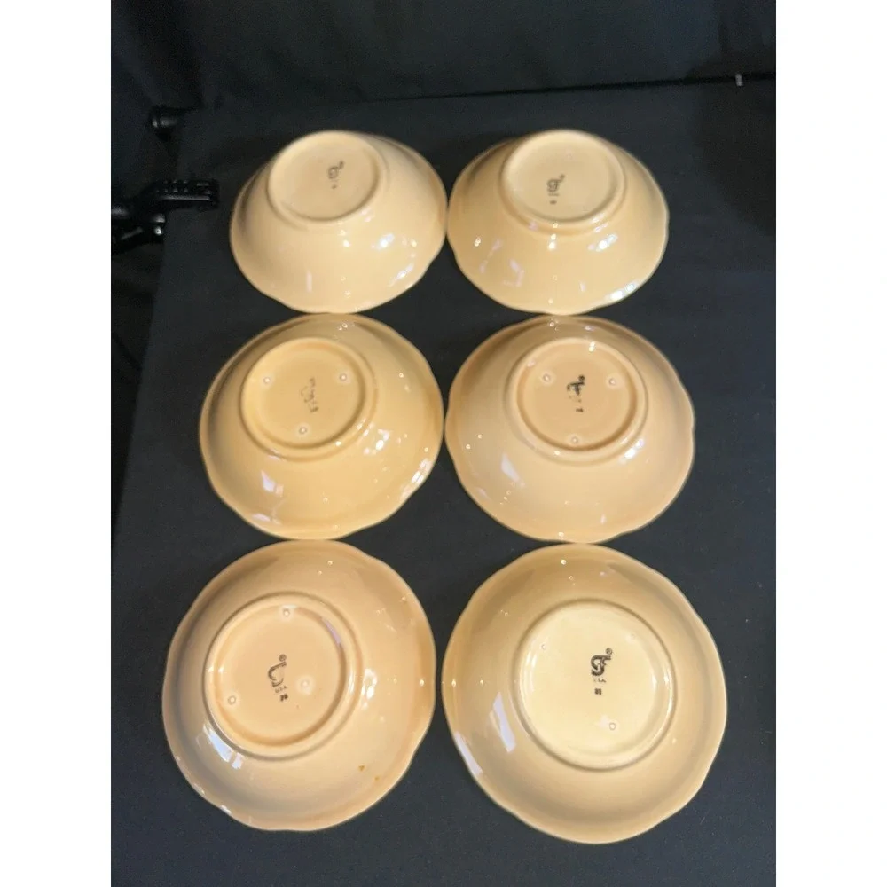Franciscan cafe Royal‎ Fruit Dessert Bowls Set of 6 Hand Painted Vintage USA